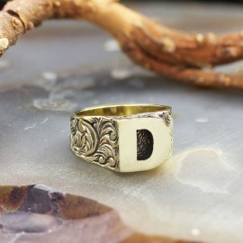 Sterling Silver Monogram D Bold Alphabet Women Ring