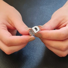 Sterling Silver Monogram D Bold Alphabet Women Ring