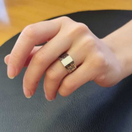 Sterling Silver Monogram I Bold Alphabet Women Ring