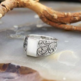 Sterling Silver Monogram I Bold Alphabet Women Ring