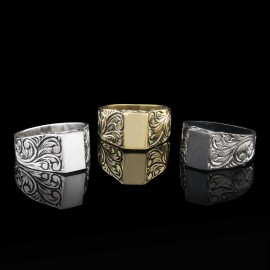 Sterling Silver Monogram I Bold Alphabet Women Ring