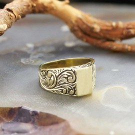 Sterling Silver Monogram I Bold Alphabet Women Ring
