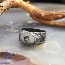Sterling Silver Monogram O Bold Alphabet Women Ring