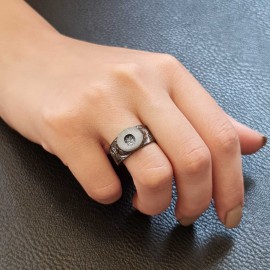 Sterling Silver Monogram O Bold Alphabet Women Ring