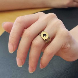 Sterling Silver Monogram Q Bold Alphabet Women Ring