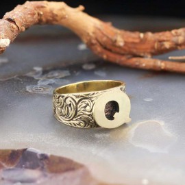 Sterling Silver Monogram Q Bold Alphabet Women Ring