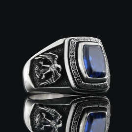 Sterling Silver Ottoman Eagle Signet Ring