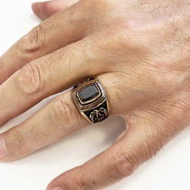 Sterling Silver Ottoman Eagle Signet Ring