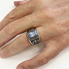 Sterling Silver Ottoman Eagle Signet Ring