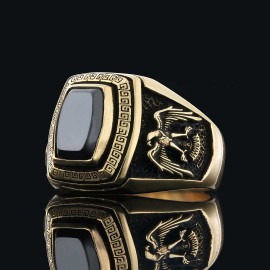 Sterling Silver Ottoman Eagle Signet Ring