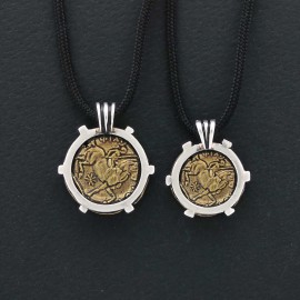 Sterling Silver Special Design Old Greek Coin Women Pendant