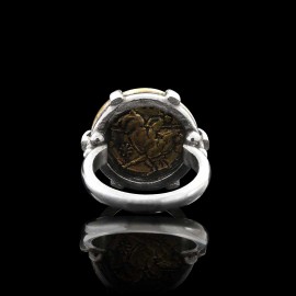 Sterling Silver Special Design Old Greek Coin Women Ring