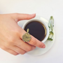 Sterling Silver Special Design Old Greek Coin Women Ring