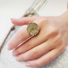 Sterling Silver Special Design Old Greek Coin Women Ring