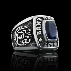 Sterling Silver Stone With Islamic Ring