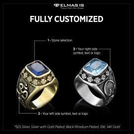 Stone With Silver Buddha Ring
