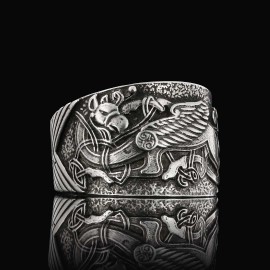 Stylish Male Ring With Griffin