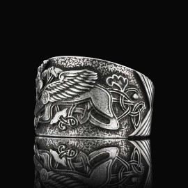 Stylish Male Ring With Griffin
