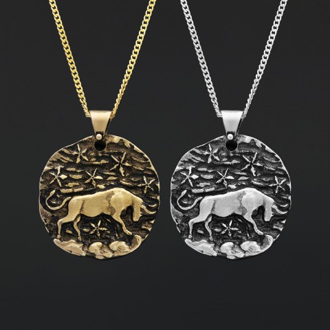 Taurus Zodiac Pendant, Star Sign Necklace, Astrological Jewelry