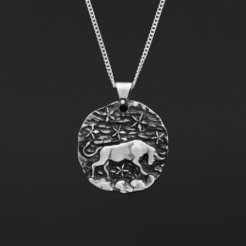 Taurus Zodiac Pendant, Star Sign Necklace, Astrological Jewelry