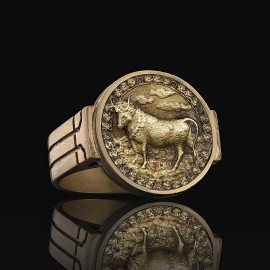 Taurus Zodiac Round Ring