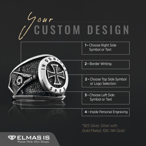 Templar Cross Masonic Ring, Master Mason Rings, Free Mason Ring, Mens Masonic Rings, Mason Jewelry