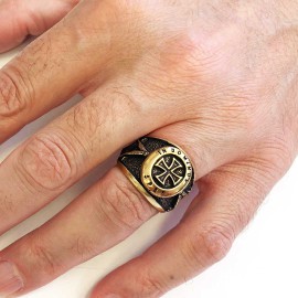 Templar Cross Silver Masonic Ring, Unique Embellished Design for Master Masons