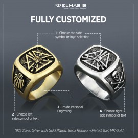Special Masonic Ring, Freemasonic Ring, Master Mason Ring, Elegant Masonic Ring