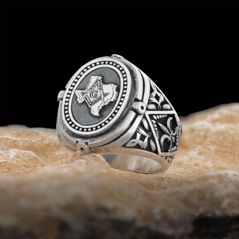 Texas Masonic Ring, Freemasonic Ring, Master Mason Ring, Elegant Masonic Ring