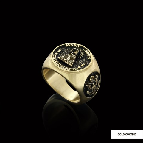 The Eye Masonic Round Ring, Signet Mason Ring, Mason Jewelry