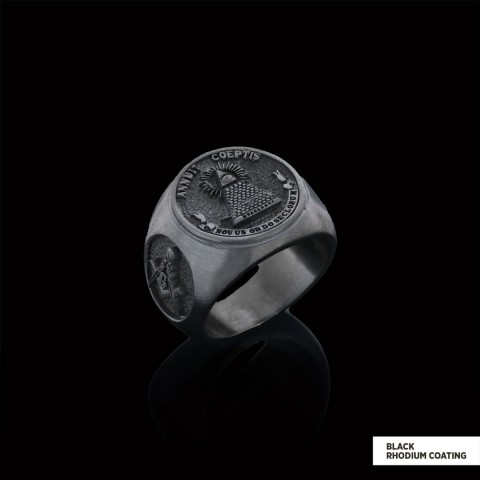 The Eye Masonic Round Ring, Signet Mason Ring, Mason Jewelry