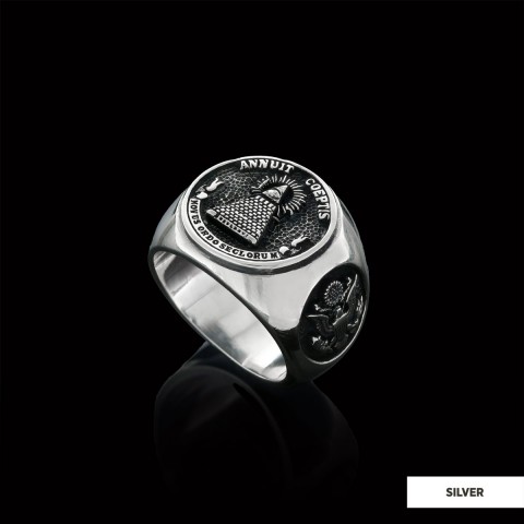 The Eye Masonic Round Ring, Signet Mason Ring, Mason Jewelry