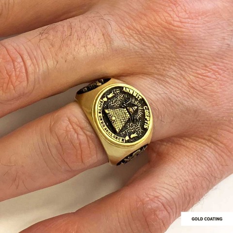 The Eye Masonic Round Ring, Signet Mason Ring, Mason Jewelry