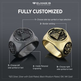 The Eye Masonic Round Ring, Signet Mason Ring, Mason Jewelry