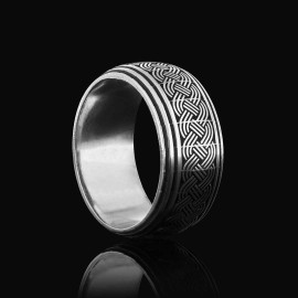 Thick Knitted Pattern 925 Silver Wedding Ring