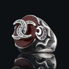 Tiger Eye Stone 925 Sterling Silver Mens Ring