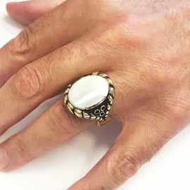 Tiger Eye Stone Ring Silver Men 925 Sterling