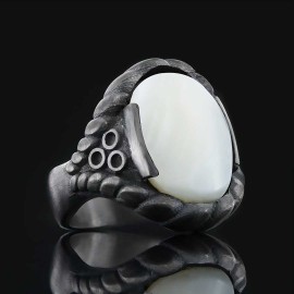 Tiger Eye Stone Ring Silver Men 925 Sterling