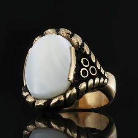 Tiger Eye Stone Ring Silver Men 925 Sterling