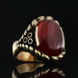 Tiger Eye Stone Ring Silver Men 925 Sterling