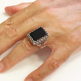 Tiger Eye Stone Silver Men Ring