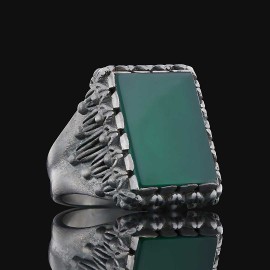 Tiger Eye Stone Silver Men Ring