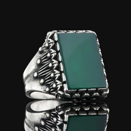 Tiger Eye Stone Silver Men Ring