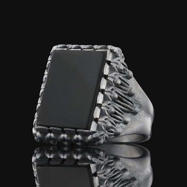 Tiger Eye Stone Silver Men Ring