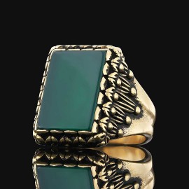 Tiger Eye Stone Silver Men Ring