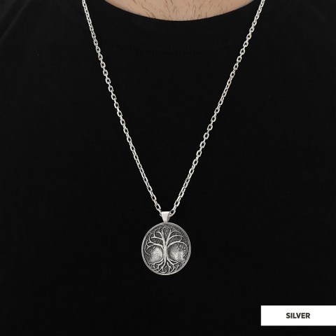 Tree of Life Pendant, Life Tree Men Necklace, Handmade Silver Tree of Life Necklace