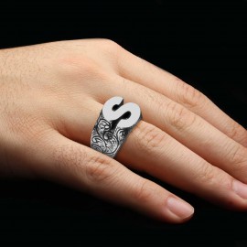 Custom Design Silver Celtic S Monogram Ring