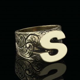 Custom Design Silver Celtic S Monogram Ring