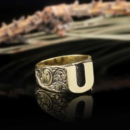 U Bold 925 Sterling Silver Monogram Women Ring