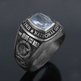 US National Guard Blue Stone Ring